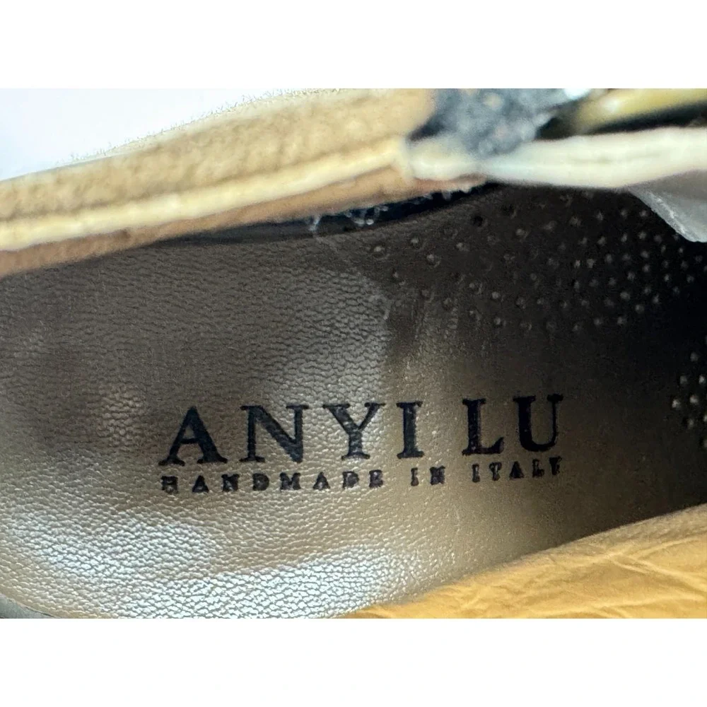 Anyi Lu Vanessa Bootie Womens 37 US 7 Suede Leather Buckled Zip Closure Stitello